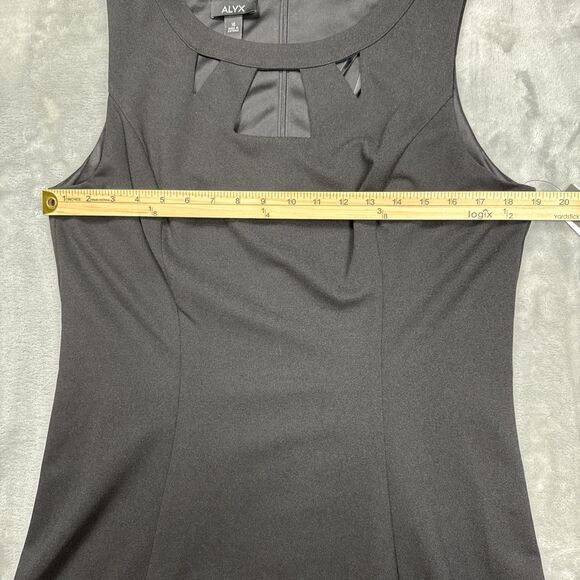Alyx Dress Solid Black Sleeveless A Line Womens 16 Office Wedding Guest NWT - Picture 2 of 10